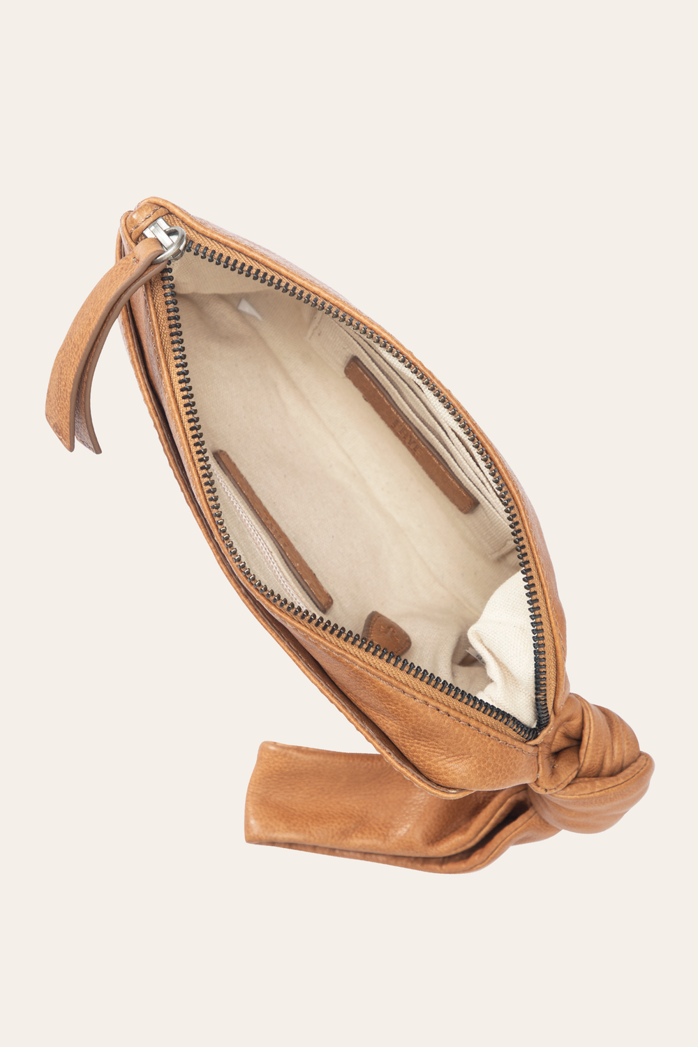 Nora Beige Knotted Wristlet - Beige
