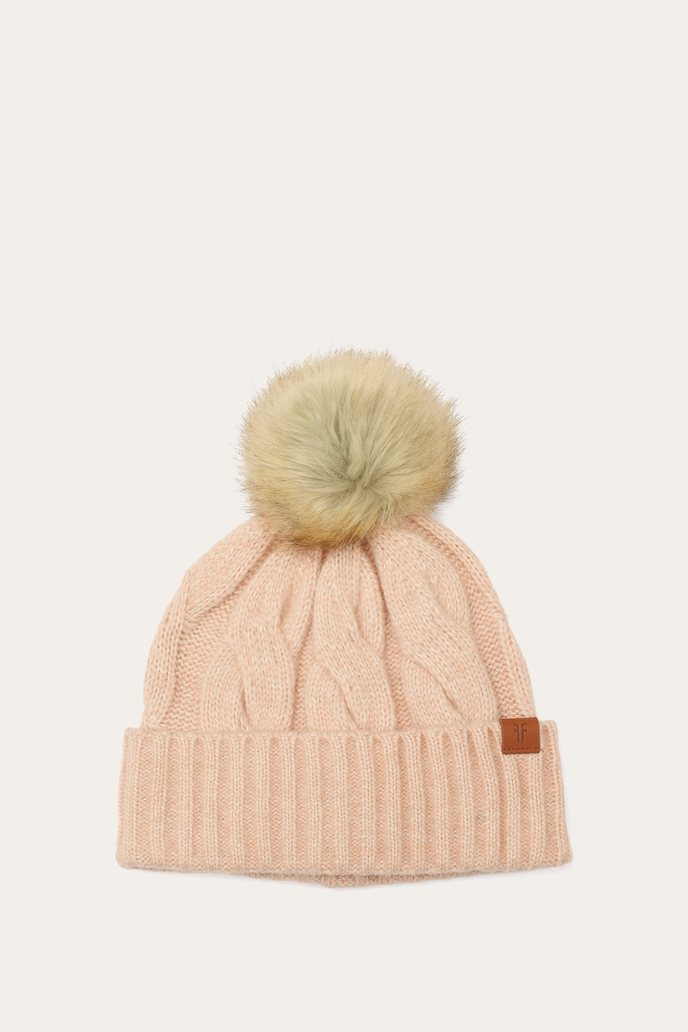 Rose Cloud Wide Cable Cuff Hat - Rose Cloud