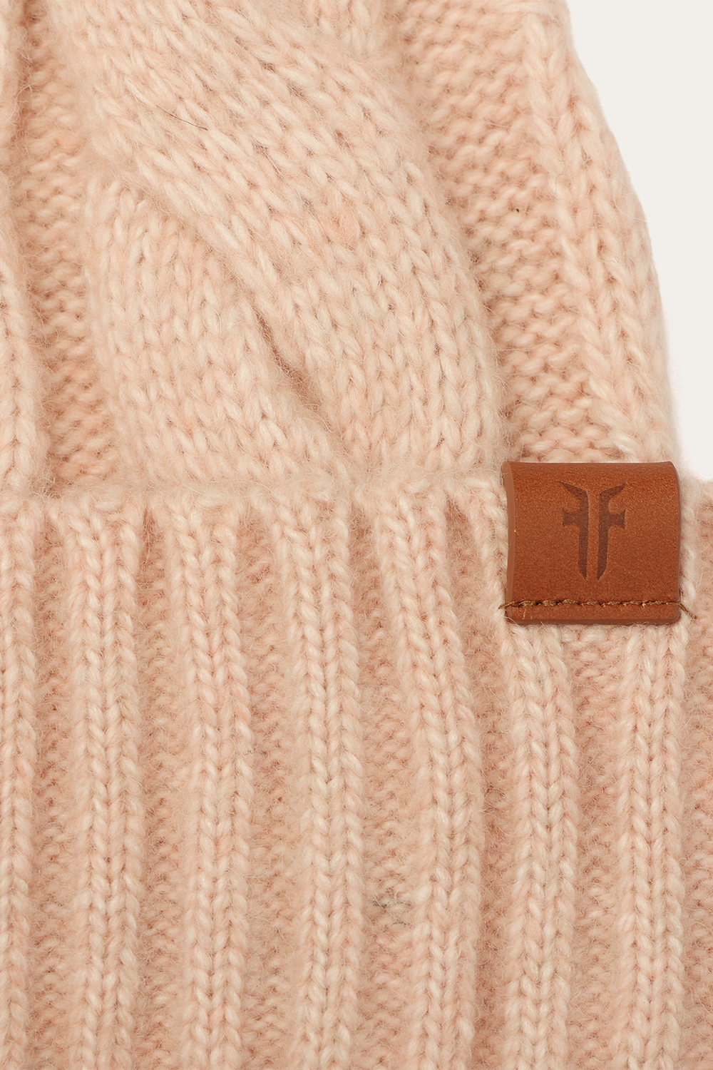 Rose Cloud Wide Cable Cuff Hat - Rose Cloud