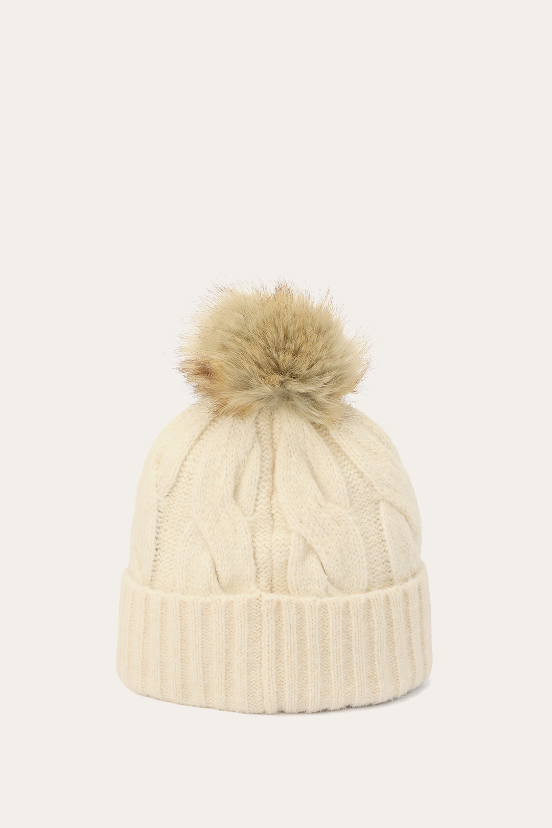Birch Wide Cable Cuff Hat - Birch