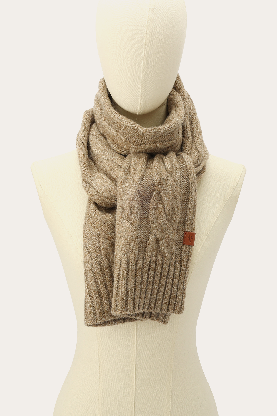 Burnt Olive Wide Cable Scarf - Burnt Olive