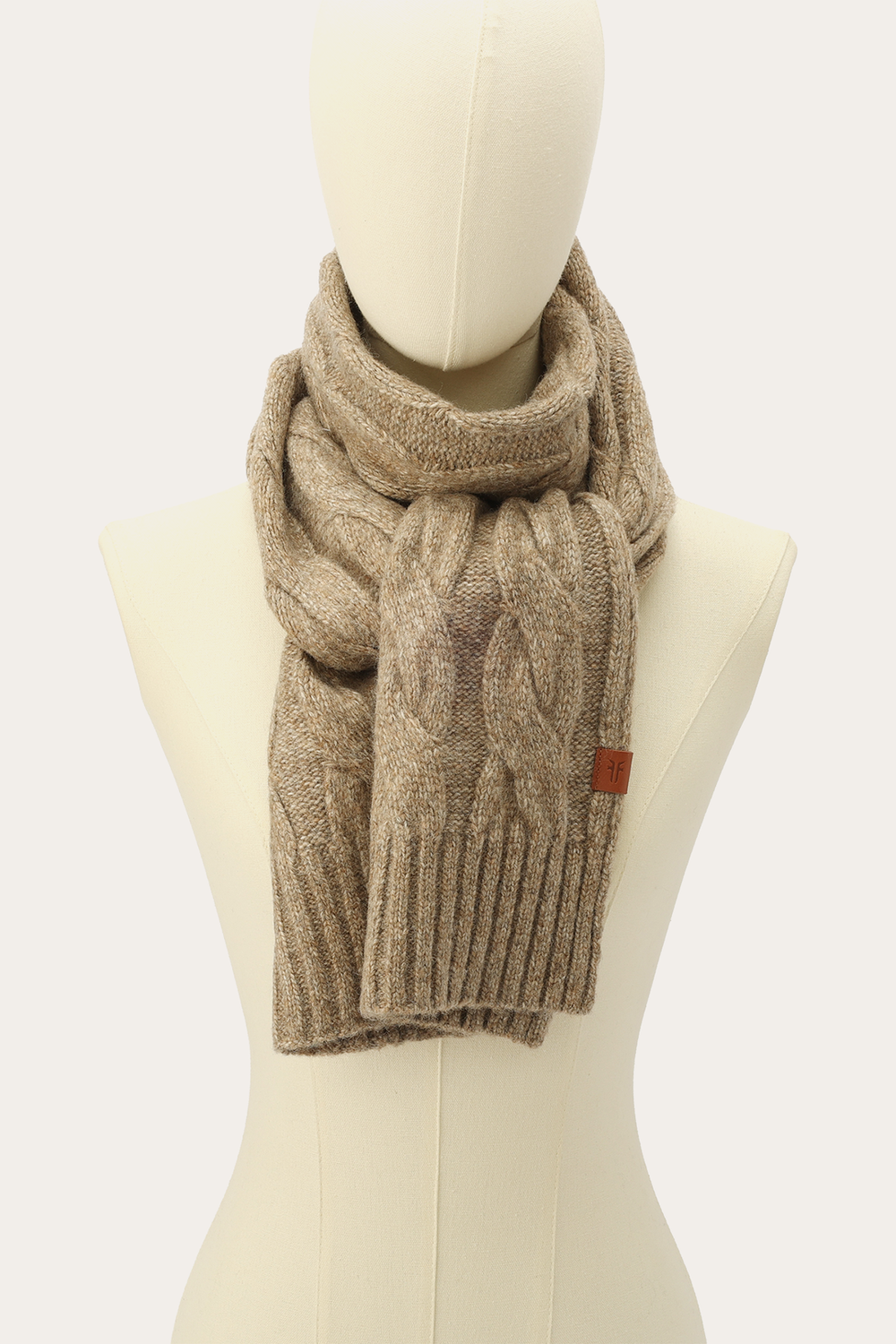 Burnt Olive Wide Cable Scarf - Burnt Olive