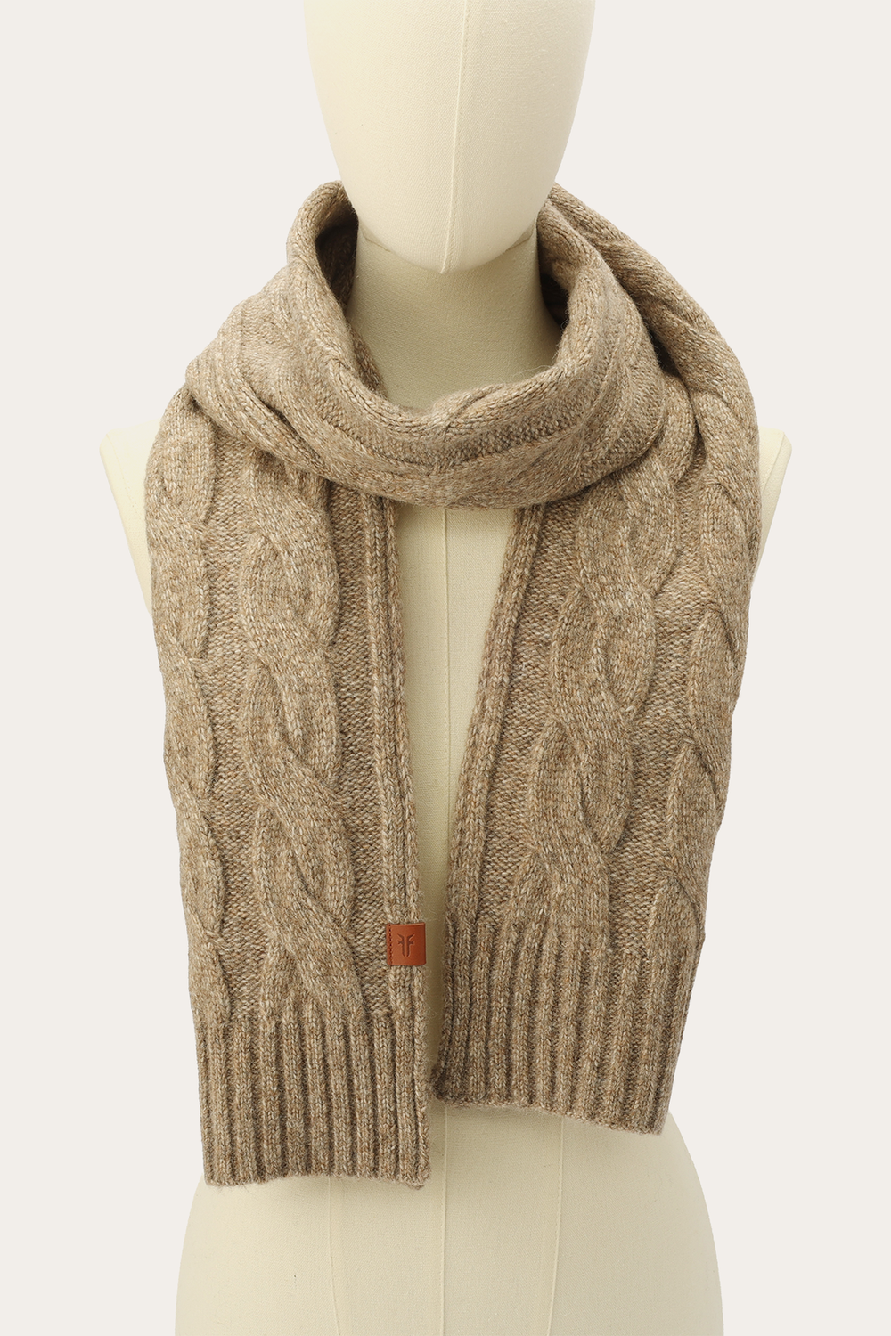 Burnt Olive Wide Cable Scarf - Burnt Olive