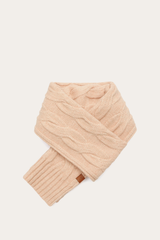Rose Cloud Wide Cable Scarf - Rose Cloud