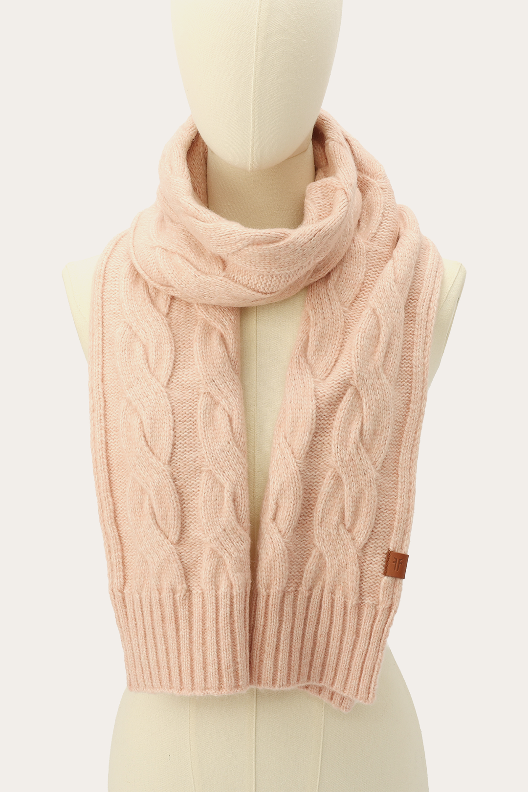 Rose Cloud Wide Cable Scarf - Rose Cloud