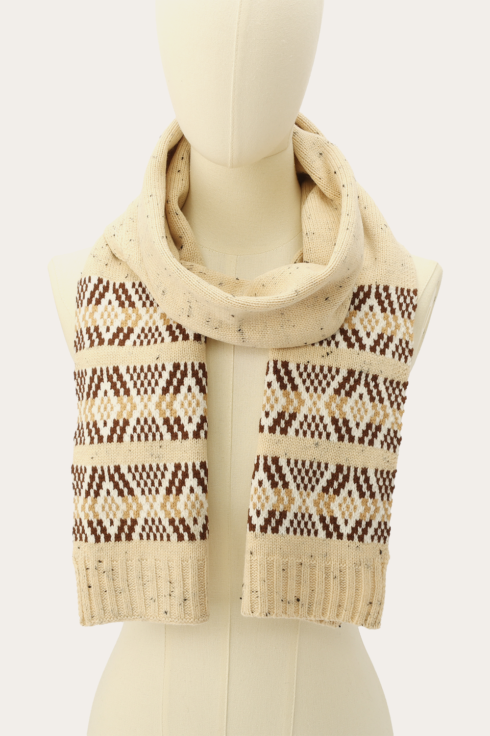 Birch Tweed Fair Isle Scarf - Birch