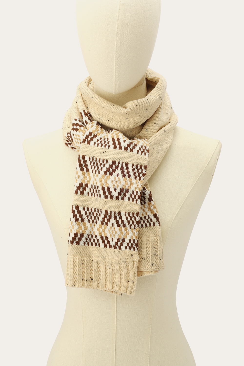 Birch Tweed Fair Isle Scarf - Birch