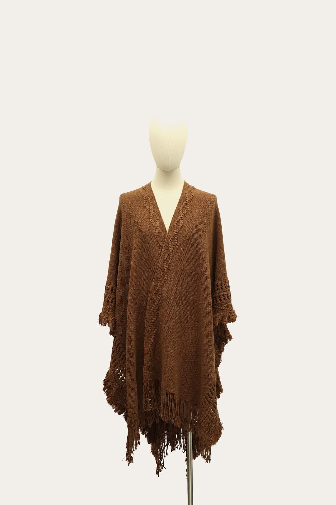 Acorn Embellished Fringe Ruana - Acorn