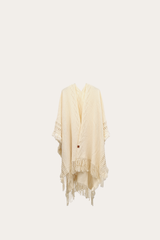 Birch Embellished Fringe Ruana - Birch