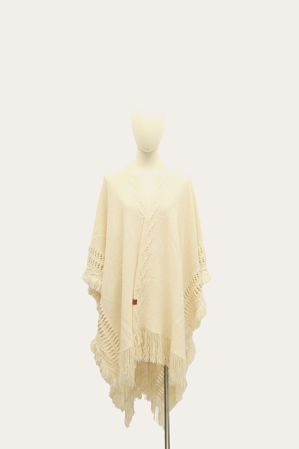 Birch Embellished Fringe Ruana - Birch