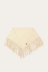 Birch Long Fringe Triangle Scarf - Birch