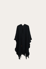 Navy Blazer Embellished Fringe Ruana - Navy Blazer