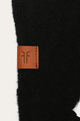 Black Long Fringe Triangle Scarf - Black