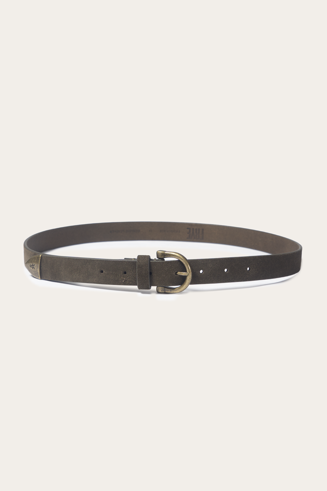 Light Olive 25mm Suede Horseshoe Buckle Belt - Light Olive