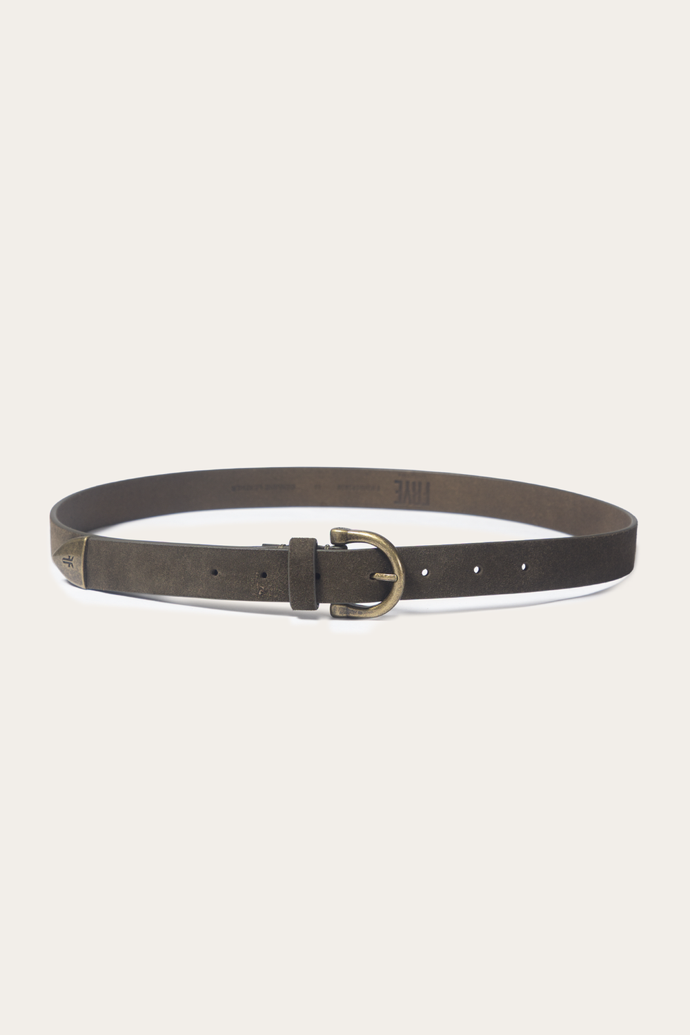 Light Olive 25mm Suede Horseshoe Buckle Belt - Light Olive