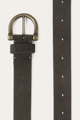Light Olive 25mm Suede Horseshoe Buckle Belt - Light Olive
