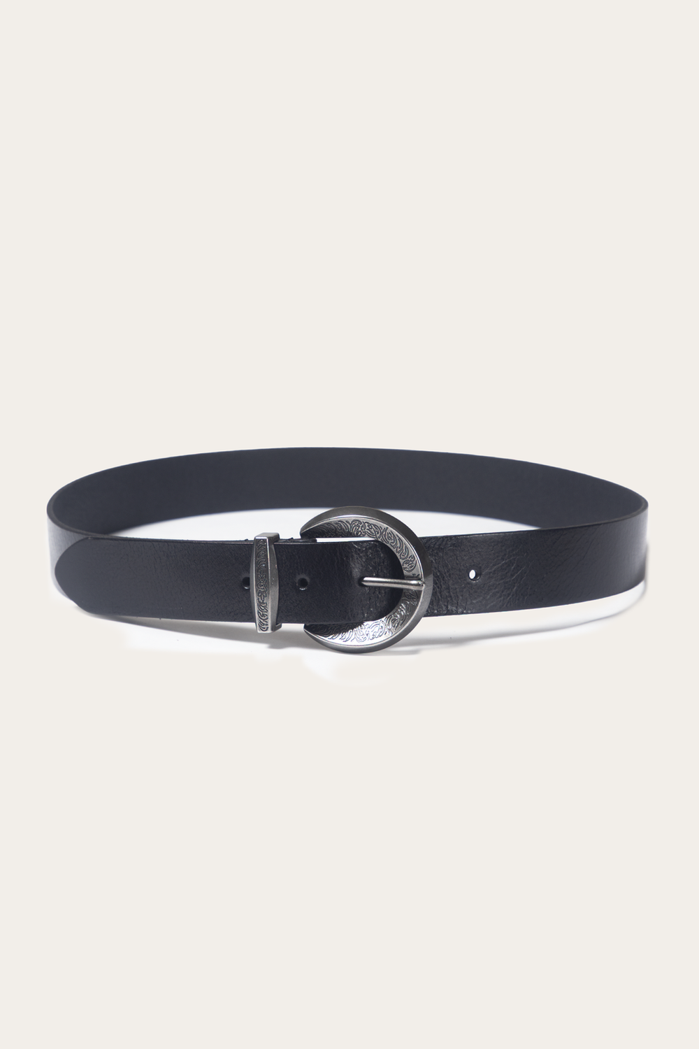 Black 35mm Engraved Buckle Belt - Black