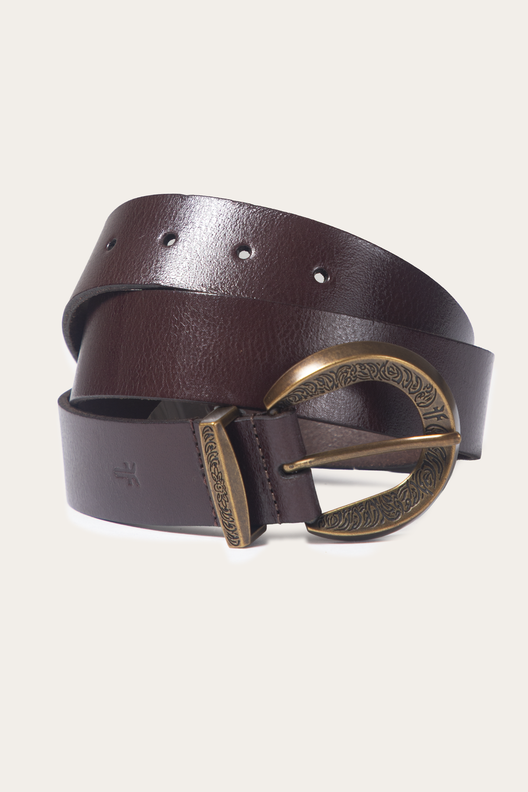 Brown 35mm Engraved Buckle Belt - Brown