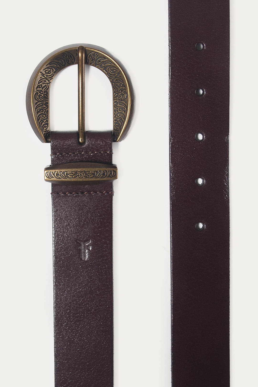 Brown 35mm Engraved Buckle Belt - Brown