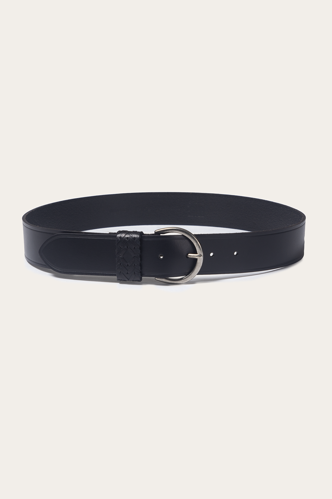 Black 40mm Belt With Woven Keeper - Black