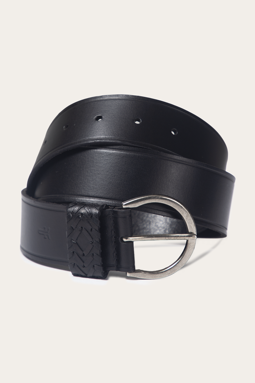 Black 40mm Belt With Woven Keeper - Black