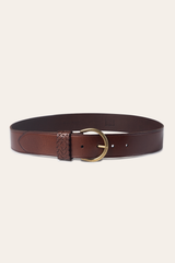 Tan 40mm Belt With Woven Keeper - Tan