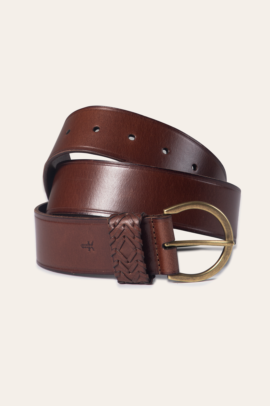 Tan 40mm Belt With Woven Keeper - Tan