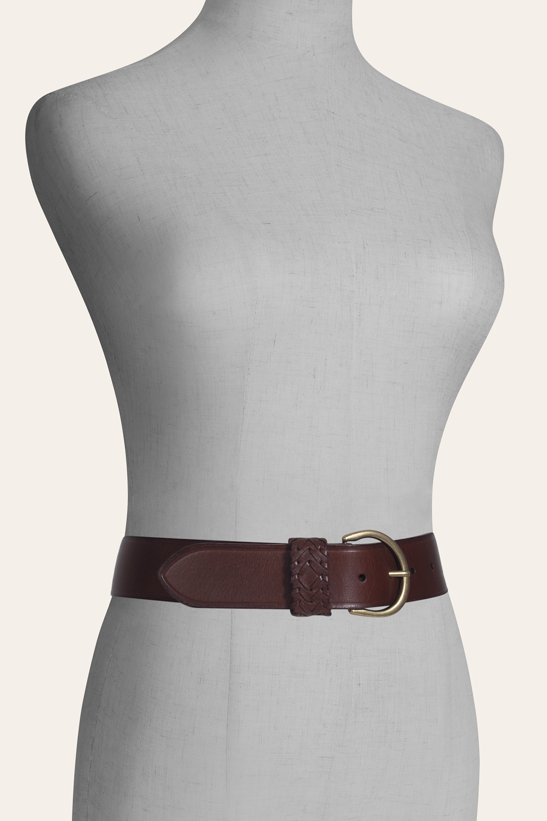 Tan 40mm Belt With Woven Keeper - Tan