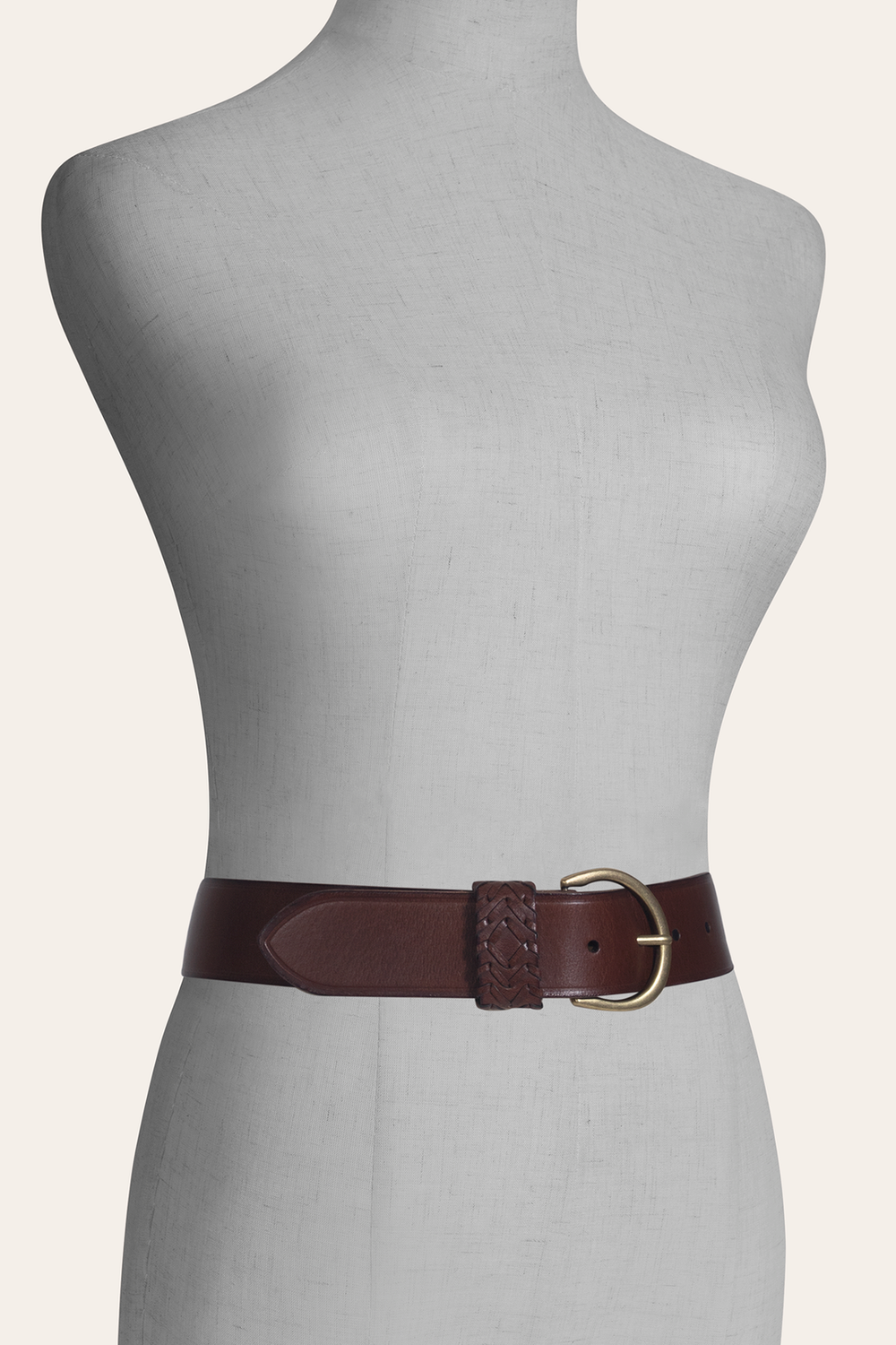 Tan 40mm Belt With Woven Keeper - Tan
