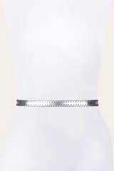 20mm Silver Leather Belt With 3-Piece Buckle Set - Silver