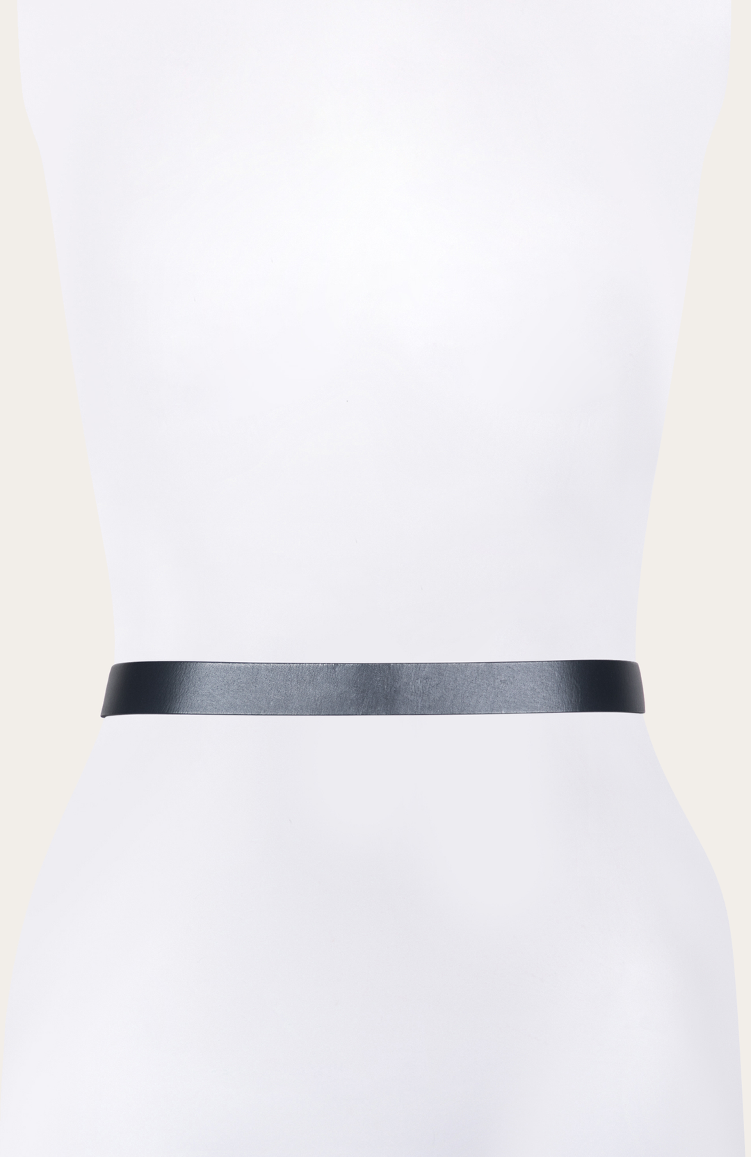 30mm Black Belt With Embroidered Holes - Black
