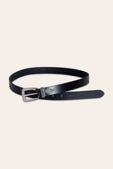 Women’s Black 25mm Belt With Metal Loop - Black
