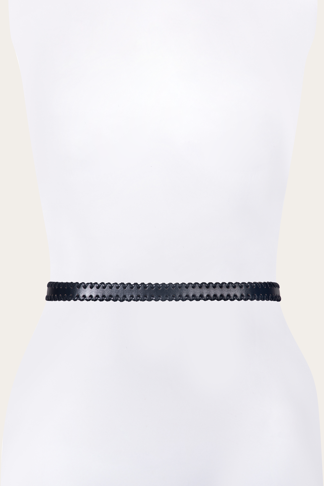 20mm Black Leather Belt With 3-Piece Buckle Set - Black