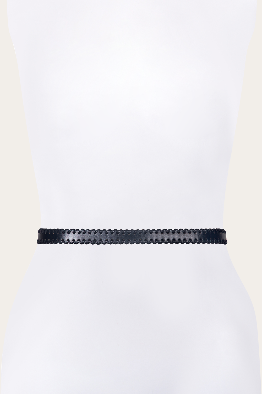 20mm Black Leather Belt With 3-Piece Buckle Set - Black