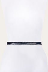 20mm Black Leather Belt With 3-Piece Buckle Set - Black