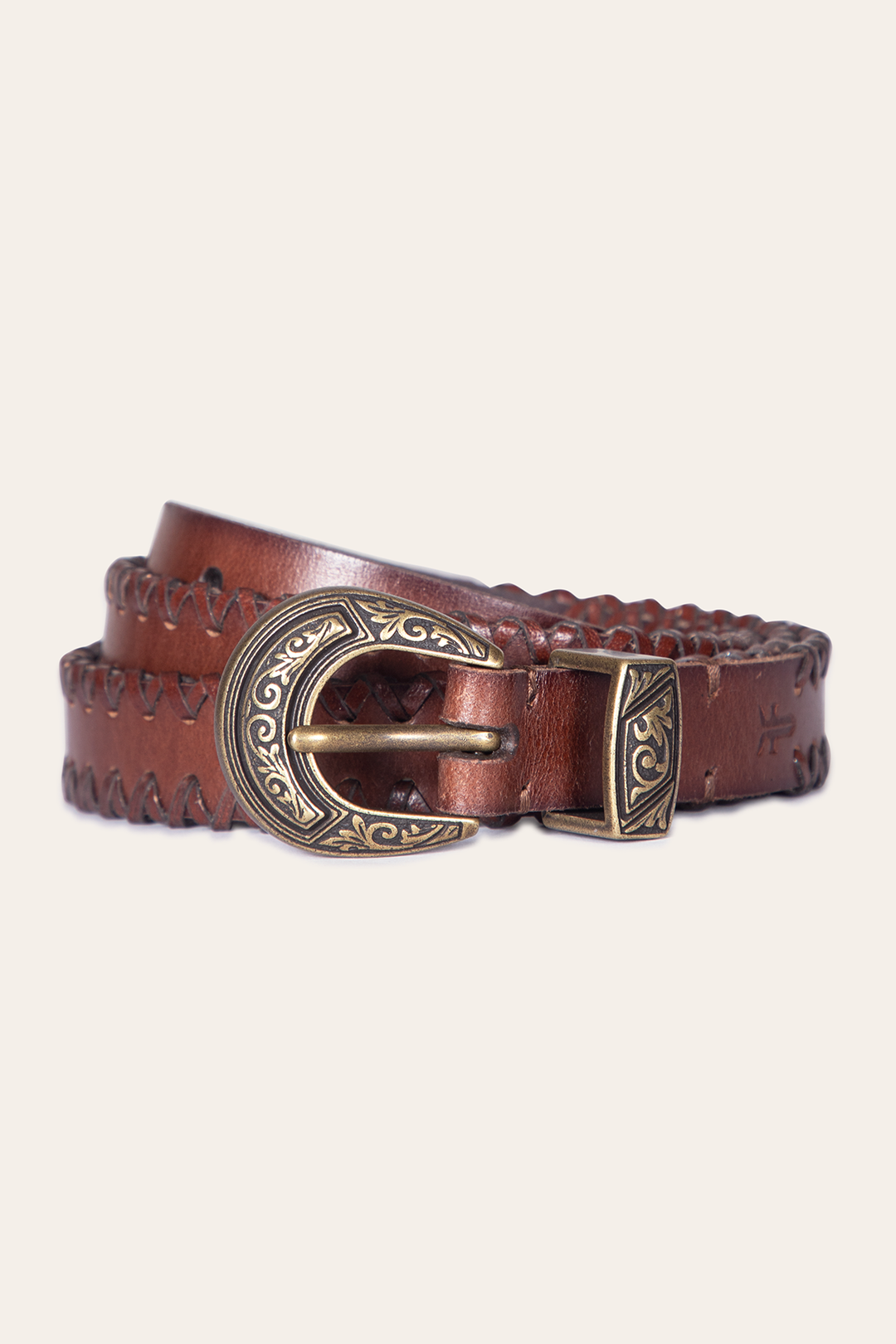 20mm Tan Leather Belt With 3-Piece Buckle Set - Tan