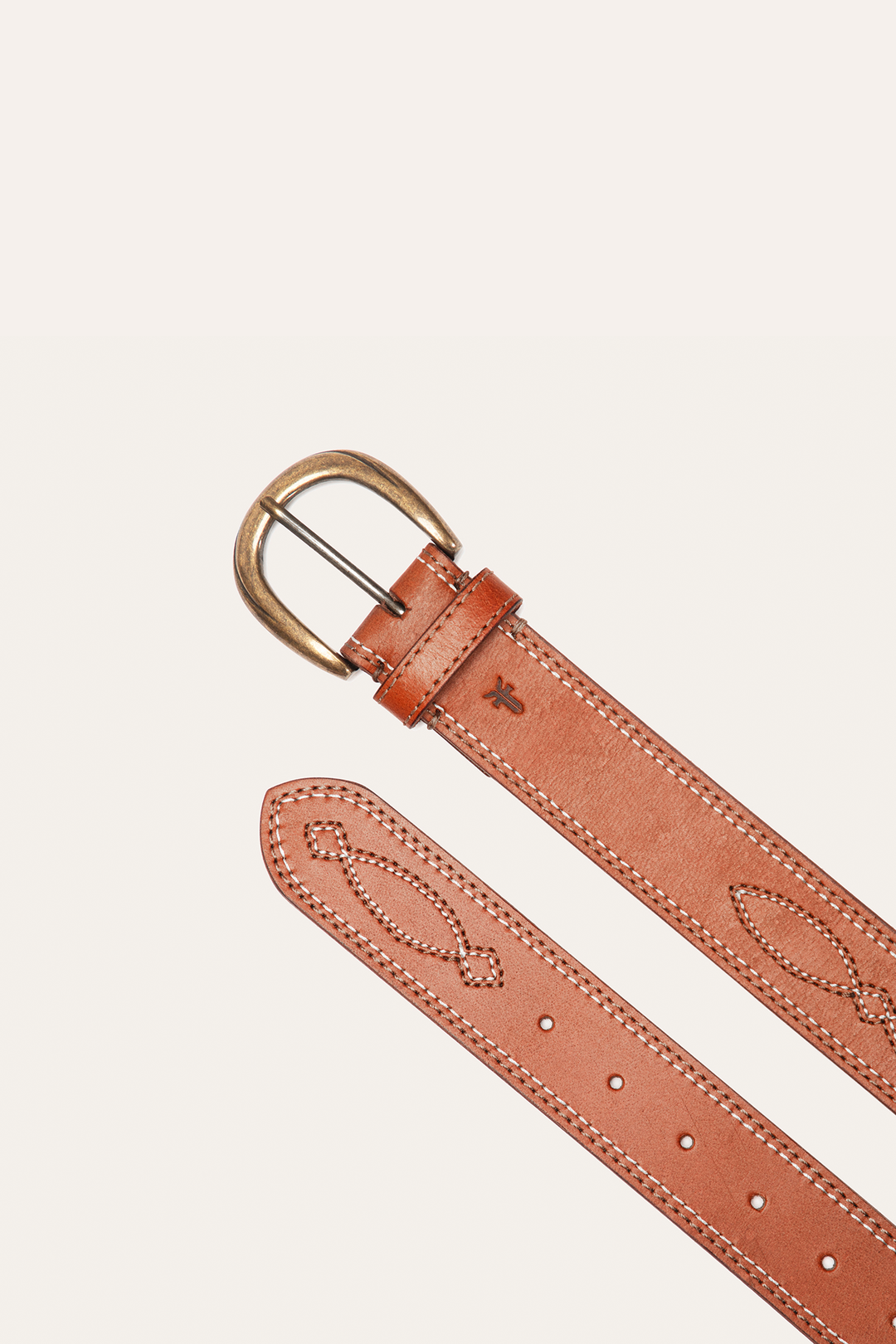 40mm Tan Belt With 2-Tone Stitch - Tan
