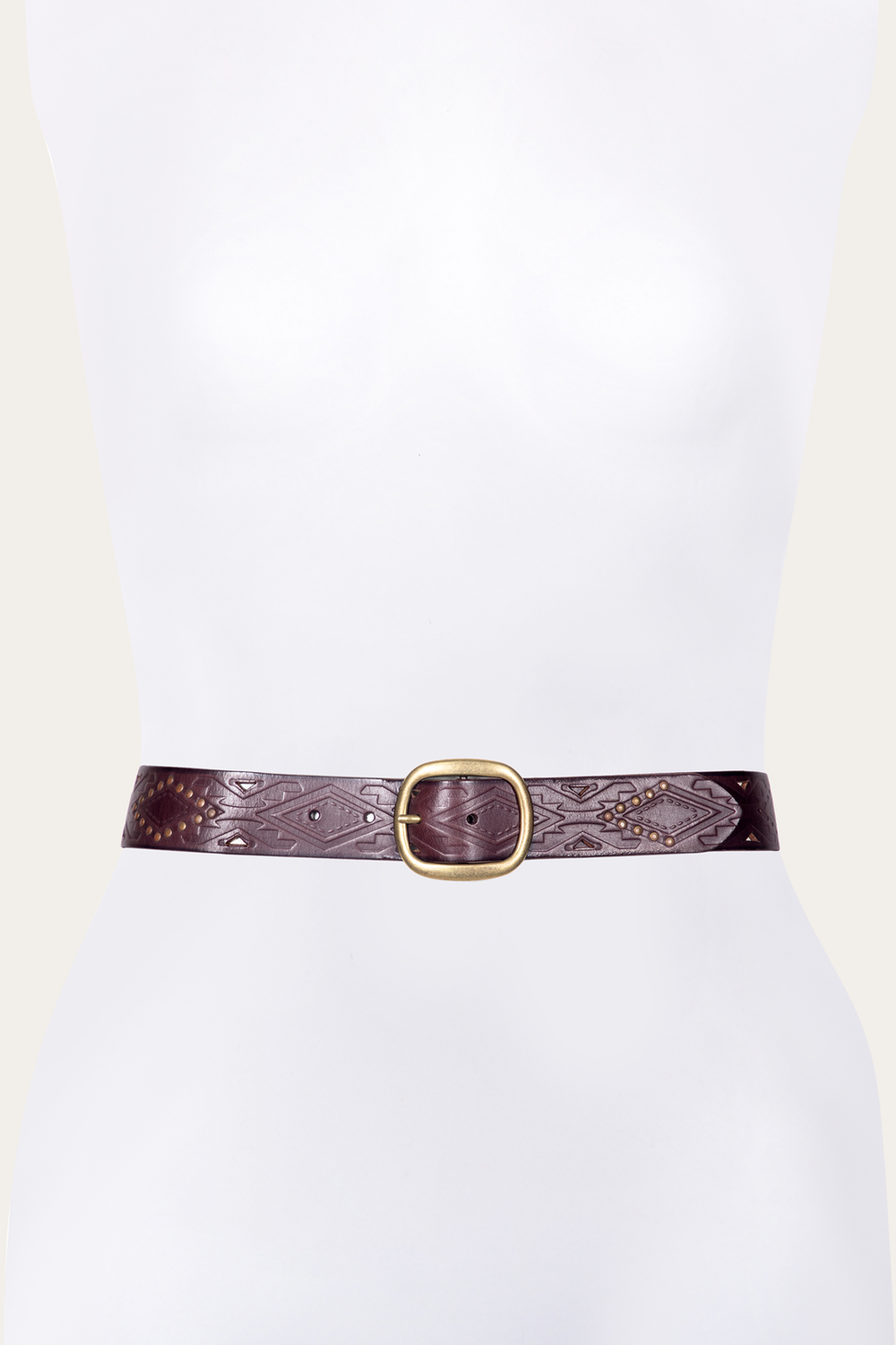 38mm Brown Southwestern Embossed Belt -
