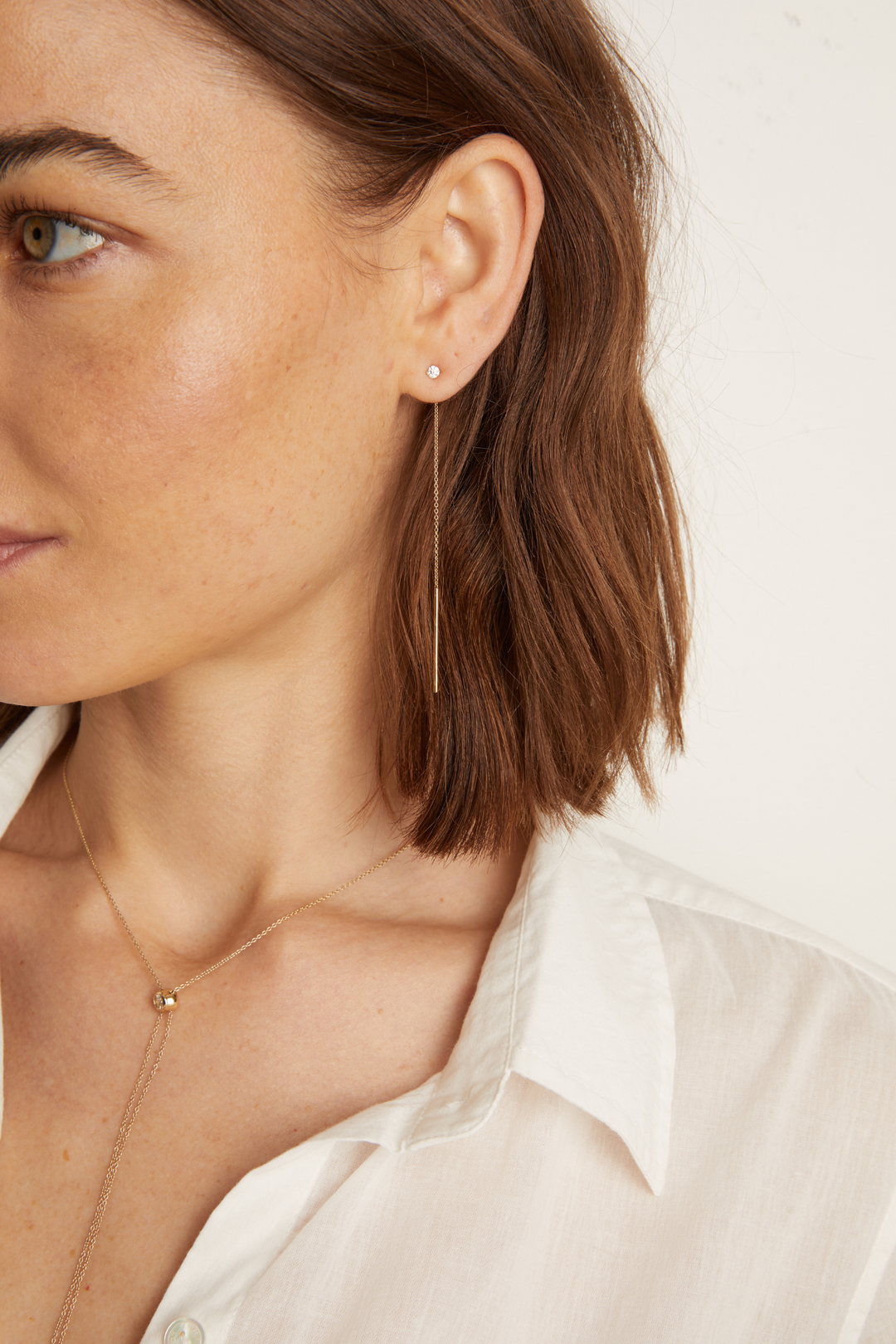 Women’s Lab Grown Diamond Lariat Earrings | Aurate x The Frye Company - 14k Yellow Gold