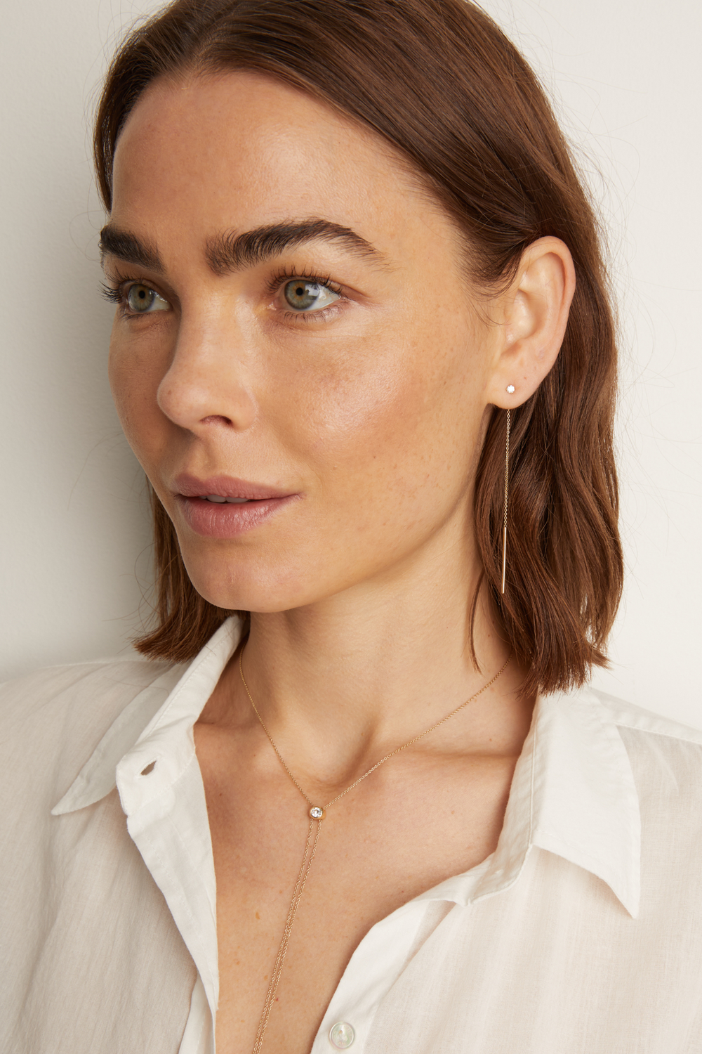 Women’s Lab Grown Diamond Lariat Earrings | Aurate x The Frye Company - 14k Yellow Gold
