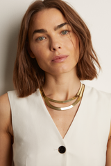 Women’s Extra Bold Herringbone Necklace | Aurate x The Frye Company - Yellow Vermeil