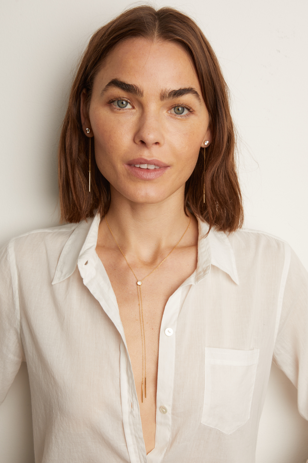 Women’s Lab Grown White Sapphire Bolo Necklace | Aurate x The Frye Company - Yellow Vermeil
