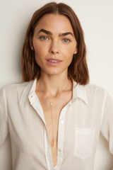 Women’s Lab Grown White Sapphire Bolo Necklace | Aurate x The Frye Company - Yellow Vermeil