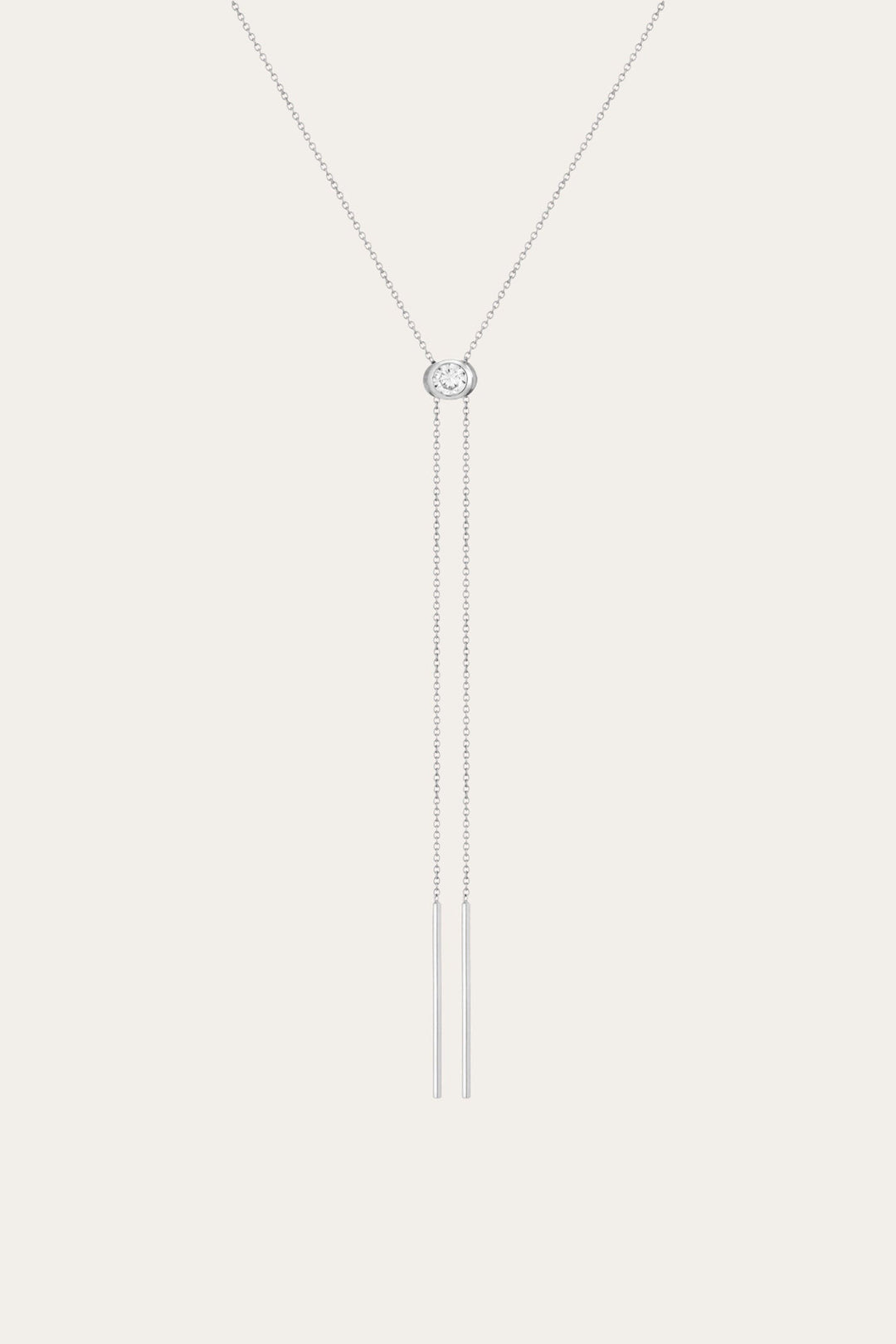 Women’s Lab Grown White Sapphire Bolo Necklace | Aurate x The Frye Company - Sterling Silver