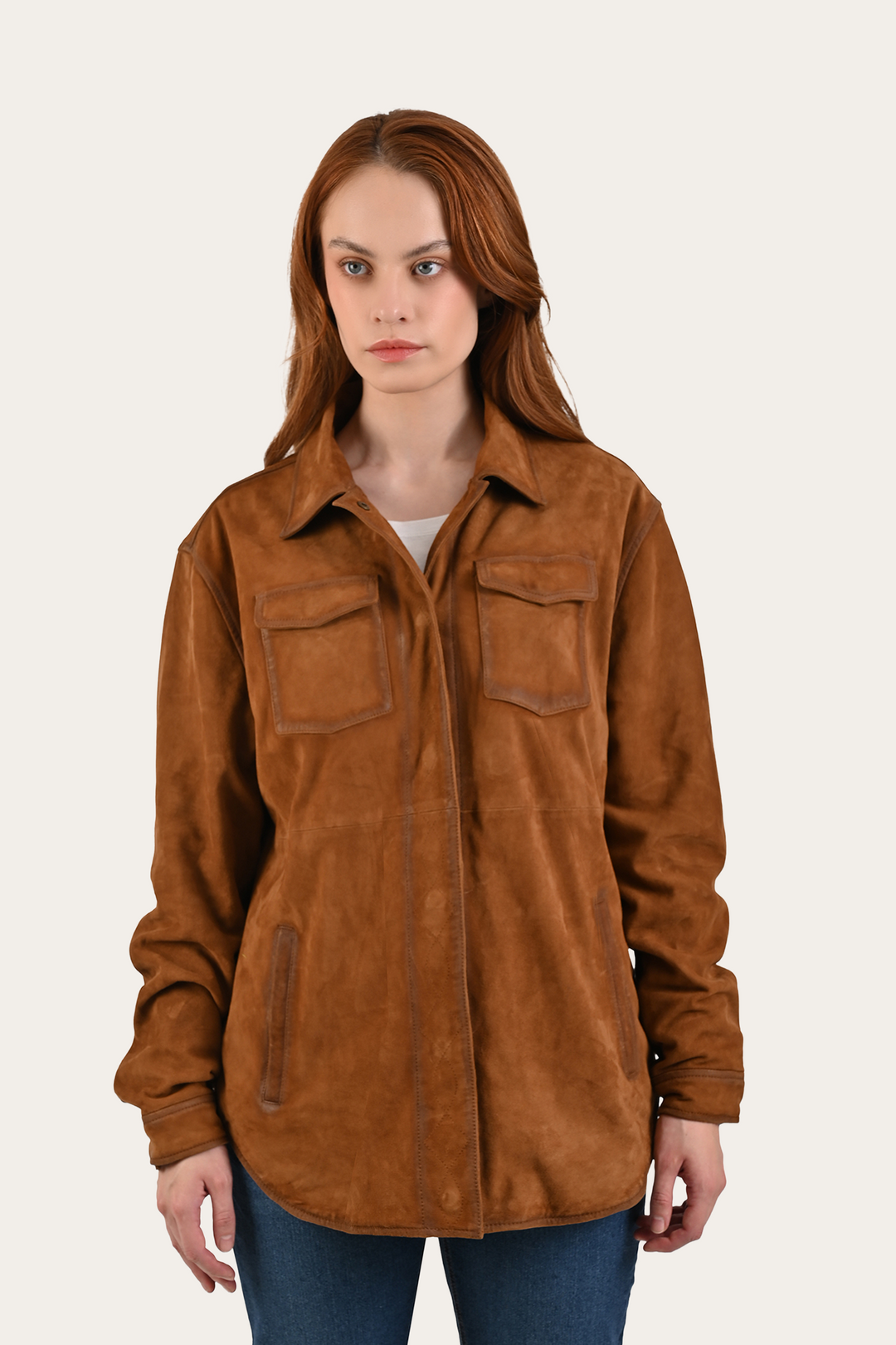 Light Brown Avett Overshirt Jacket - Light Brown