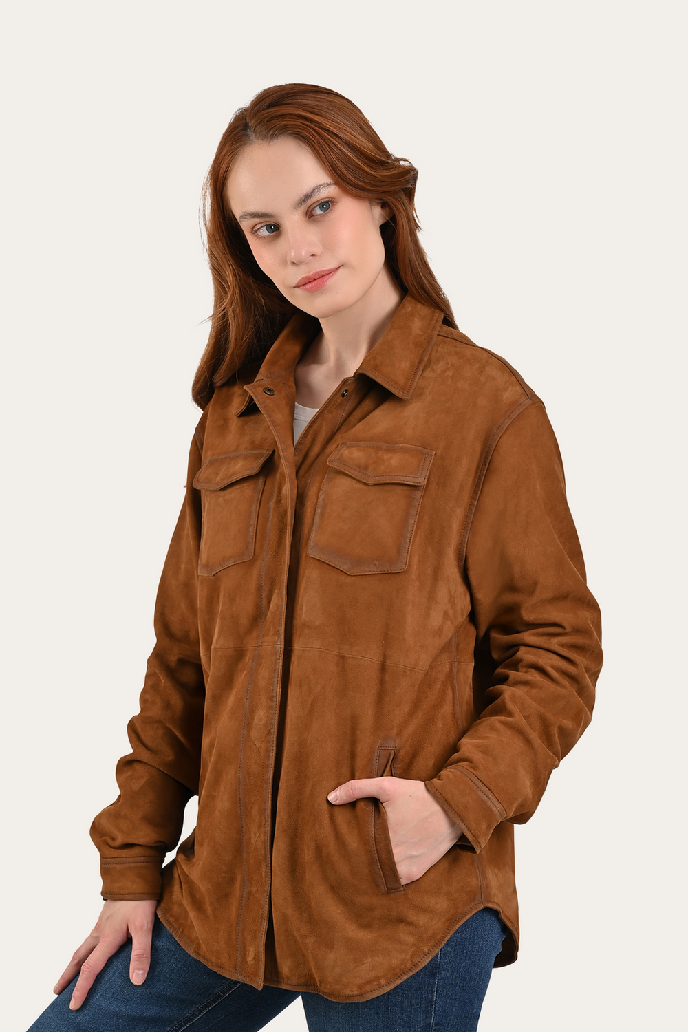 Light Brown Avett Overshirt Jacket - Light Brown