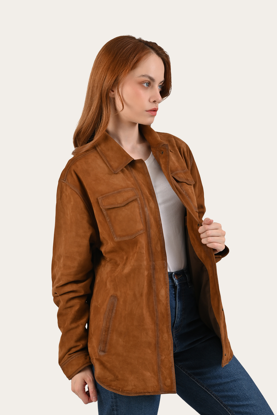 Light Brown Avett Overshirt Jacket - Light Brown