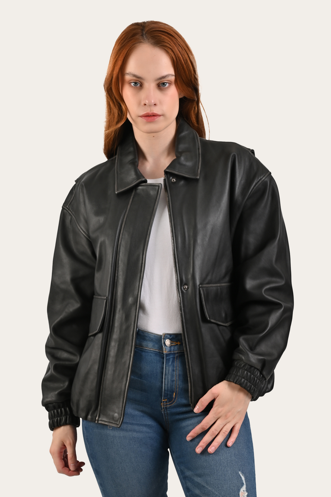 Black Harper Oversized Bomber - Black