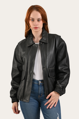 Black Harper Oversized Bomber - Black