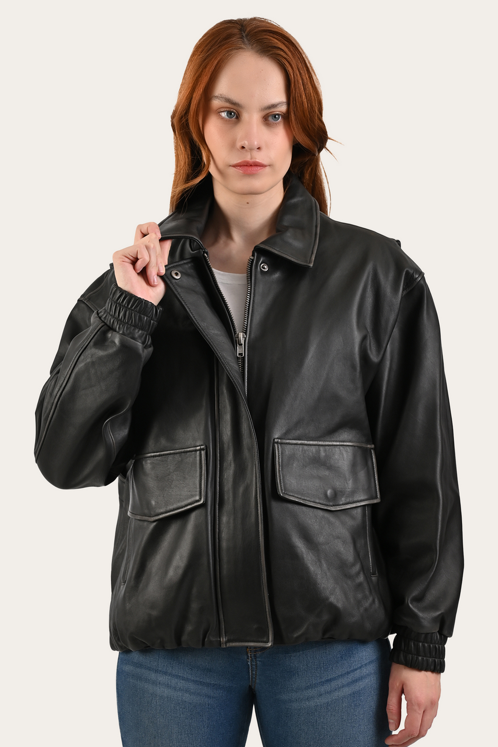 Black Harper Oversized Bomber - Black